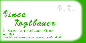 vince koglbauer business card